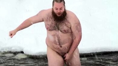 Fat guy skinny dipping